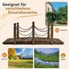 KOMFOTTEU Gartenbrücke, Holzbrücke mit Geländern & Ketten, Produktbild-Vorschau 4