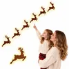 LED Weihnachtsdeko Rentier, 7-teiliges 3D Holz Rentier Produktbild-Vorschau 1