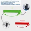 Diagram comparing two types of parallel guides for a saw, one labeled HBS25 and the other 'Herkömmliche Hersteller' (conventional manufacturers). Produktbild-Vorschau