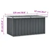 vidaXL Zahradní box šedý 129 x 67 x 65 cm - Zahradní boxy Náhled obrázku produktu 9