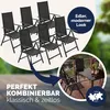 CASARIA® Gartenstühle 6er Set Hochlehner Klappbar 8-Fach Produktbild-Vorschau 6