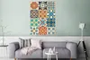 MuchoWow® Poster Blumen - Vintage - Muster - Blau - Orange Produktbild-Vorschau 5