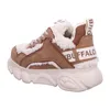A side view of a beige and brown Buffalo CLD Chai Warm sneaker with white fluffy trim. Podgląd zdjęcia produktu