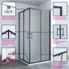 Duschkabine Glas Eckeinstieg 100x100 x 195 cm Schiebetüren Produktbild-Vorschau 4