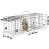 A wire cage trap with a prairie dog inside, showing dimensions. Produktbild-Vorschau
