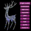 A lit-up reindeer decoration with a list of light modes. Produktbild-Vorschau