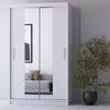 Schwebetürenschrank Kleiderschrank  Schrank 120cm Weiß/Weiß Produktbild-Vorschau 1
