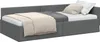 vidaXL Eckbettgestell mit Kopfteil Dunkelgrau 90 cm x 200 Produktbild-Vorschau 1