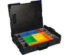 An open black storage case with colorful dividers. Produktbild-Vorschau