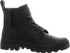 A black leather Palladium boot is shown against a white background. Náhľad obrázku produktu