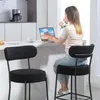 HOMCOM Barhocker 2er Set Barstühle mit Fußstütze, Lehne, 68 Produktbild-Vorschau 9