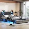 Čalúnená posteľ 140x200cm so zásuvkami, manželská posteľ Náhľad obrázku produktu 3
