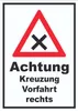 Schild Achtung Kreuzung Vorfahrt rechts A0 Rückseite Produktbild-Vorschau 1