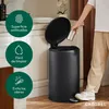 CASABEL Cubo de basura de cocina redondo 50L, acero Vista previa de la imagen del producto 3
