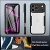 A collage of images showing a phone case from different angles and a person putting the phone with the case into their pocket. Produktbild-Vorschau