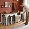 180 cm Hundekäfig Möbel für 2 Hunde, Hundebox Kissen, Weiß Produktbild-Vorschau 5
