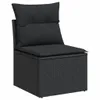 Design 8-tlg. Garten-Sofagarnitur mit Kissen Schwarz Poly Produktbild-Vorschau 7