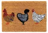 Relaxdays Fußmatte Kokos 60x40 cm, Türvorleger Hühner, Produktbild-Vorschau 1