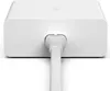 A white power adapter with a white cable plugged into it, shown from the back. Náhled obrázku produktu