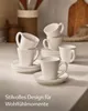 Cosumy Espressotassen Set 6er Weiß mit Untertassen - Produktbild-Vorschau 2