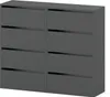 A modular shoe cabinet with six drawers, presented in a neutral gray matte finish. Voir les images du produit