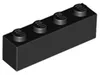 A single black Lego brick with four studs on top. Podgląd zdjęcia produktu
