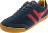 A single blue Gola sneaker with red stripes and a brown sole is shown against a white background. Náhled obrázku produktu