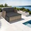 tectake Rattan Lounge Korfu UV-beständig Polyrattan Nature Produktbild-Vorschau 9