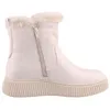 A side view of a single beige boot with a fur lining. Produktbild-Vorschau