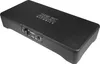 A black car subwoofer amplifier is shown from a diagonal angle against a white background. Produktbild-Vorschau