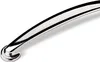 A close-up of a shiny, curved silver cabinet handle. Produktbild-Vorschau