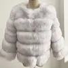 Damen Kunstpelz Mantel Kurzer Faux Pelz Winterjacke Produktbild-Vorschau 4