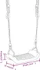 A line drawing of a swing seat with dimensions indicated by measurement lines and text. Produktbild-Vorschau