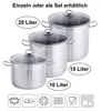 3er Set XXL Profi Universalkochtopf, 10, 15 und 20 Liter, Produktbild-Vorschau 1