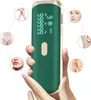 Collage of images showing different body parts where an IPL hair removal device can be used, with the device itself prominently displayed. Produktbild-Vorschau