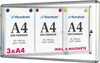 Prémiová vnitřní vitrína 3 x A4 se 6 magnety Magnetická a Náhled obrázku produktu 1