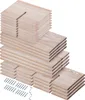 Stacks of wooden wine rack components and screws. Voir les images du produit