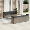 vidaXL 9-tlg. Garten-Sofagarnitur mit Kissen Grau Poly Produktbild-Vorschau 2