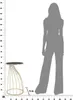 A silhouette of a person stands next to a small table, with a ruler in the background indicating measurements. Anteprima dell’immagine prodotto