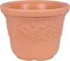 A terracotta flower pot with embossed sunflower designs. Náhľad obrázku produktu