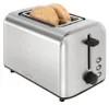 A silver Bomann toaster with two slices of bread inside, shown from a diagonal angle on a white background. Produktbild-Vorschau