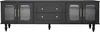 A black TV stand with two drawers and two cabinet doors with fluted glass. Anteprima dell’immagine prodotto
