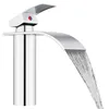 A modern chrome waterfall faucet with water flowing. Produktbild-Vorschau