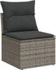 vidaXL 10-tlg. Garten-Sofagarnitur mit Kissen Grau Poly Produktbild-Vorschau 5