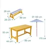 Set di sedute per bambini Relaxdays da esterno, panca da Anteprima dell’immagine prodotto 4