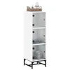 Highboard mit Glastüren Weiß 35x37x120 cm Produktbild-Vorschau 4