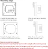 Diagrams illustrating the mounting steps for a thermostat. Produktbild-Vorschau