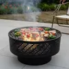 Relaxdays Feuerschale, Ø 66 cm, mit Grillrost, Deckel, Produktbild-Vorschau 2