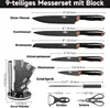 KAZUSHI 9-tlg Messerset mit Drehbare Messerblock, Profi Produktbild-Vorschau 2