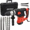 A rotary hammer drill and its accessories are displayed on a white background. Náhled obrázku produktu